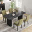 Ensemble de salle à manger rectangulaire à double piédestal avec table de salle à manger de style crème-1947038658-1947038668-1947038664