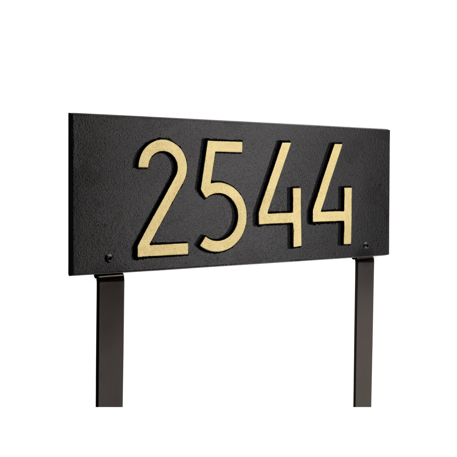 Mid-century Modern Rectangle Wall Plaque, Black/Gold, Yes