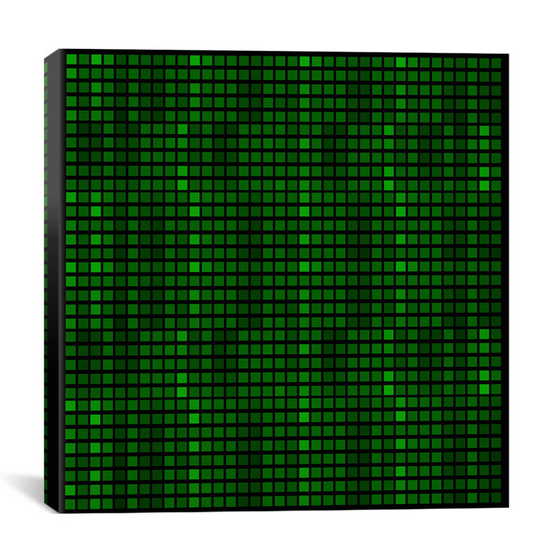 Albree Modern Tile Code, impression sur toile, H 12 po x l 12 po x P 1,5 po, Pas de tapis, Toile tendue