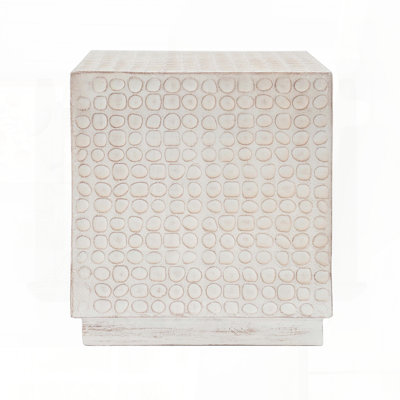 MGO Cube Side Table with Fluted Surfaces