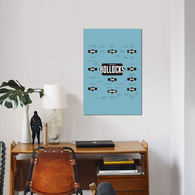 « bollocks » par stephen wild, reproduction d’art sur toile tendue, H 26 po x l 18 po x P 1,5 po, Toile tendue, Pas de tapis