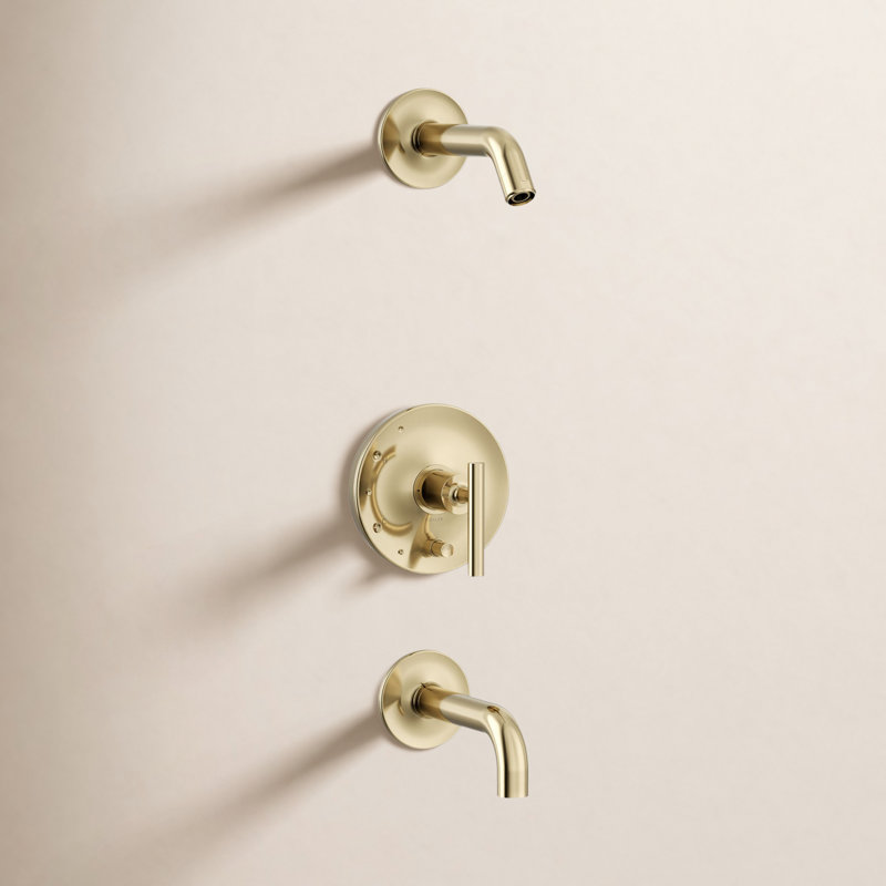Robinet de douche Purist, Levier, Or français éclatant