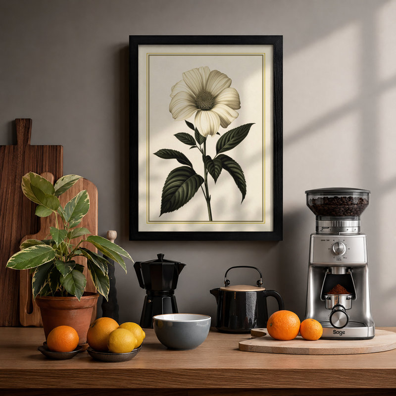 Classical Study Botanical - Framed Print, Black, A3 - 42.0 x 29.7 cm