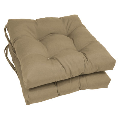 16-Inch Solid Twill Square Tufted Chair Cushions