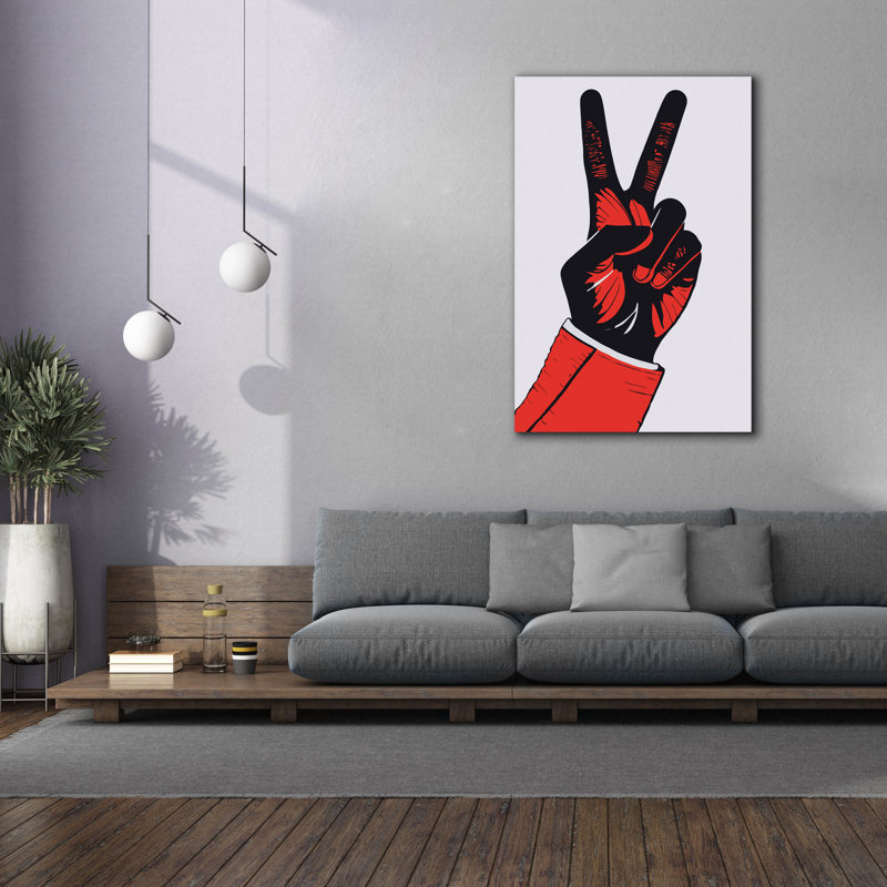 Art mural sur toile Ebern Designs «Victory In Red» par Andreas Magnusson, H 60 po x l 40 po x P 1,5 po