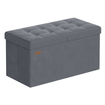 76cm Wide Rectangle Solid Colour Standard Ottoman with Storage