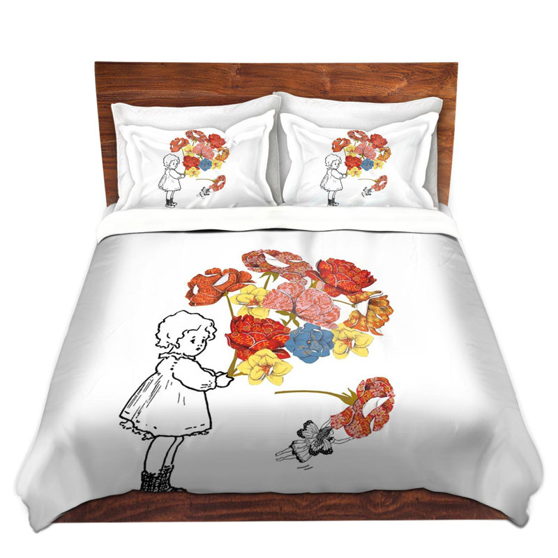 Ensemble de housse de couette en microfibre DiaNoche par Marci Cheary - Cueillette de fleurs