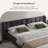 Queen Size Chenille Upholstered Low Bed Frame,   Platform Bed With Wingback Headboard-108516279-128224091