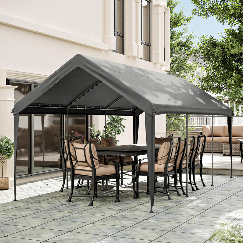 10 X 20 Ft Canopy Replacement Cover, Carport Roof Cover Only (Frame Is Not Included), Light Gray