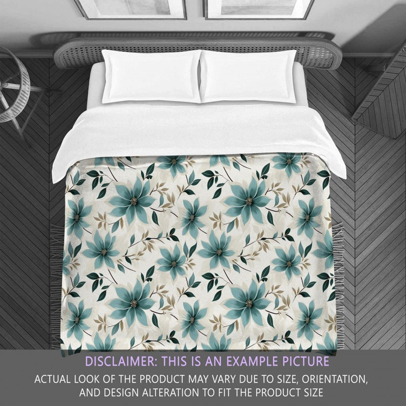 Polyester Floral Comforter, Queen Comforter, Gray/Green