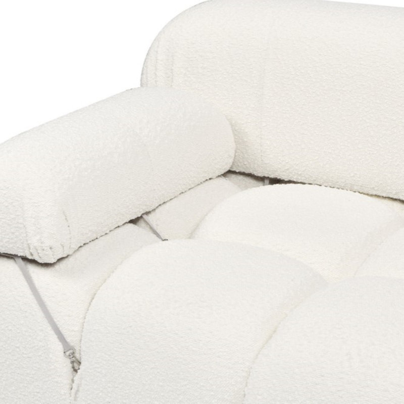 Canapé modulaire 3 pièces 109,5 po Sigma, Bouclé ivoire, H 27,5 po x l 109,5 po x P 36 po, 3