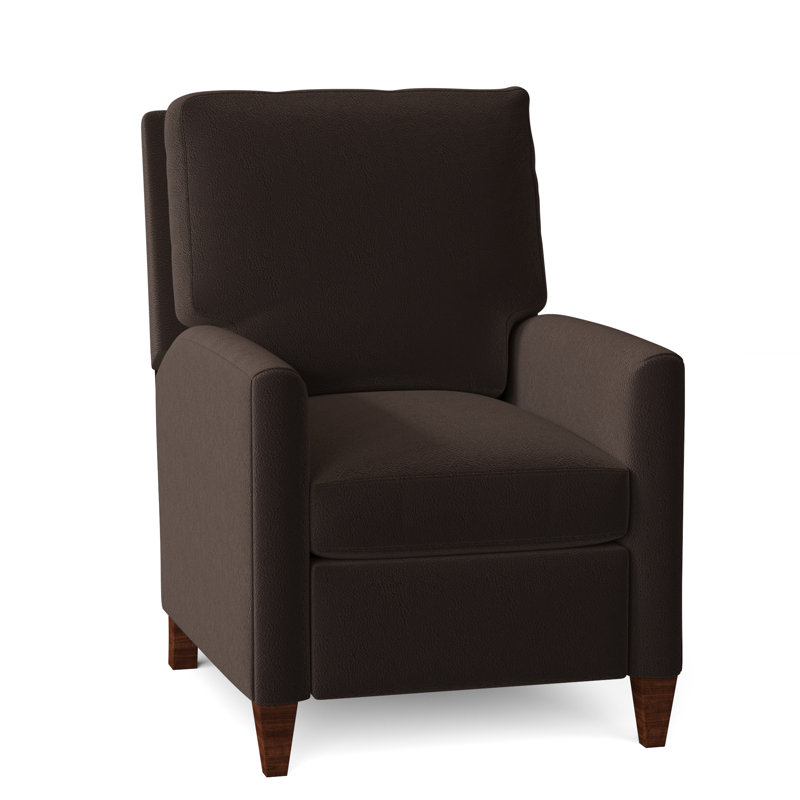 Charlotte Recliner, Aline Light Grey Genuine Leather, Mahogany, Power