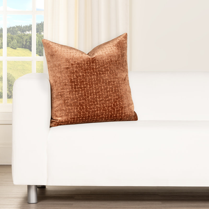 Coussin décoratif Louis, 22" x 22", Feather, Nutmeg