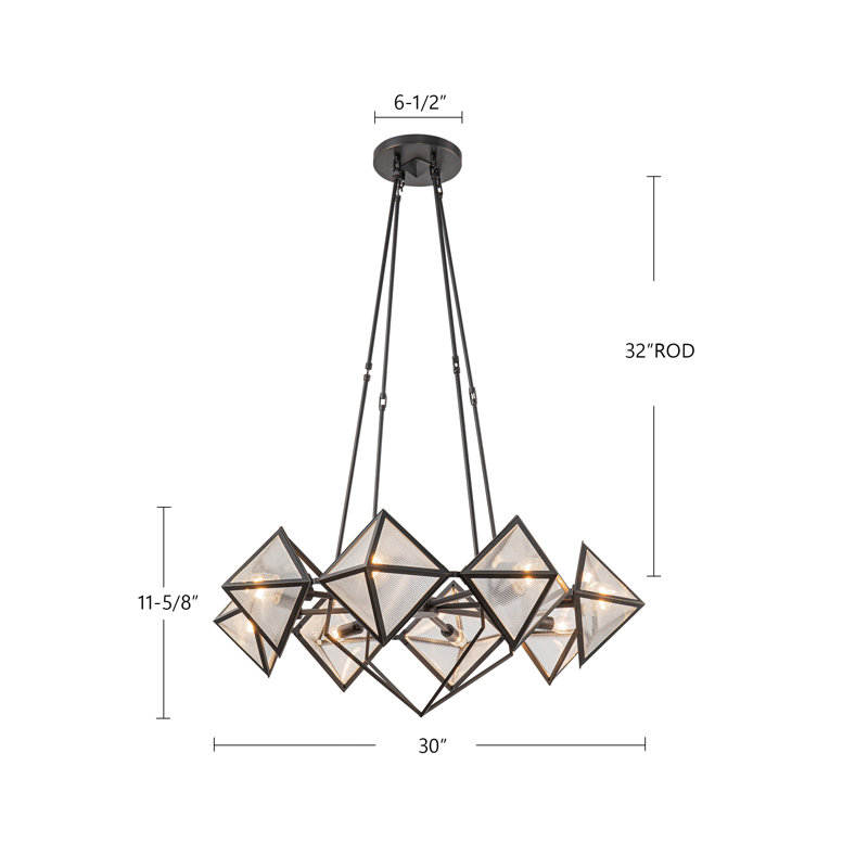 Cairo 8 - Light Chandelier, Vintage Brass