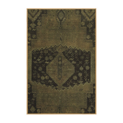 Tapis oriental brun / noir 2 pi x 4 pi Oriental Machine Made