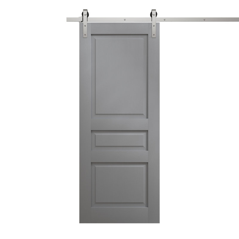 Porte de grange moderne | Ego 5012 | Ensemble de quincaillerie lourde Silver Rail Track | Portes intérieures solides