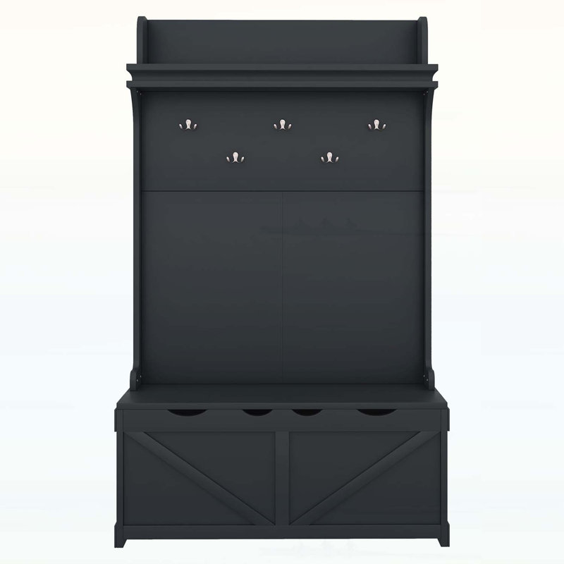 Versatile Hall Tree with Abundant Storage and Sturdy Hooks for Home Enhancement, Dark Blue