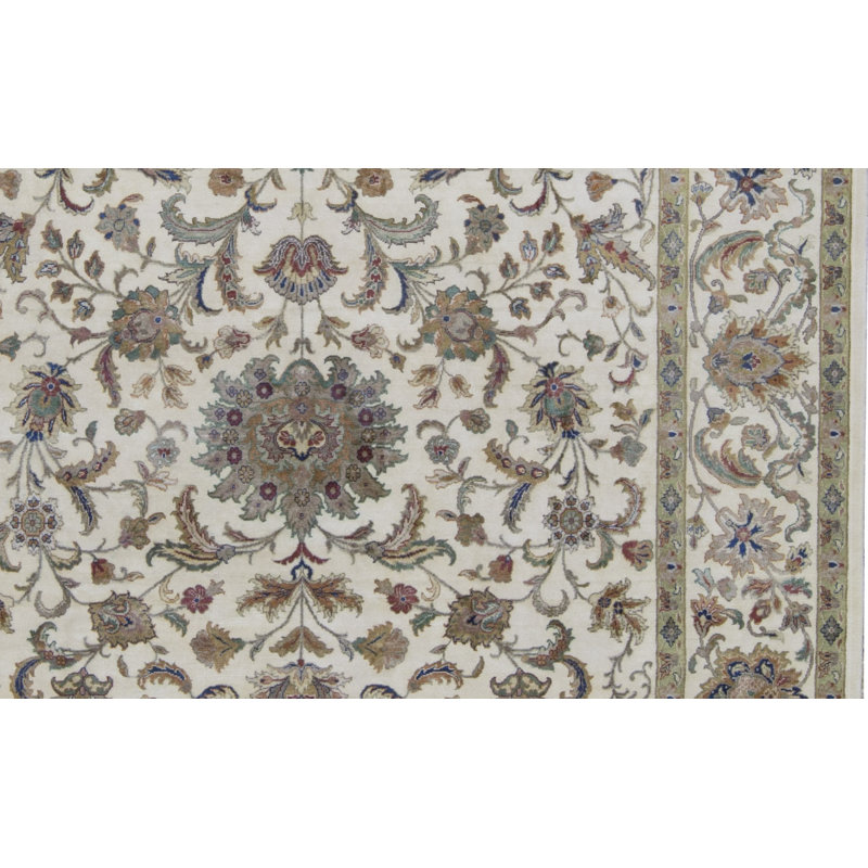Tapis gris de haute qualité noué à la main