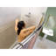 Tringle à rideau de douche courbée à longueur fixe à fixation fixe pour salle de bain, finition chrome-127701552