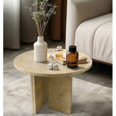 Table basse, petite table, table de salon en marbre naturel Glod Beige Natural