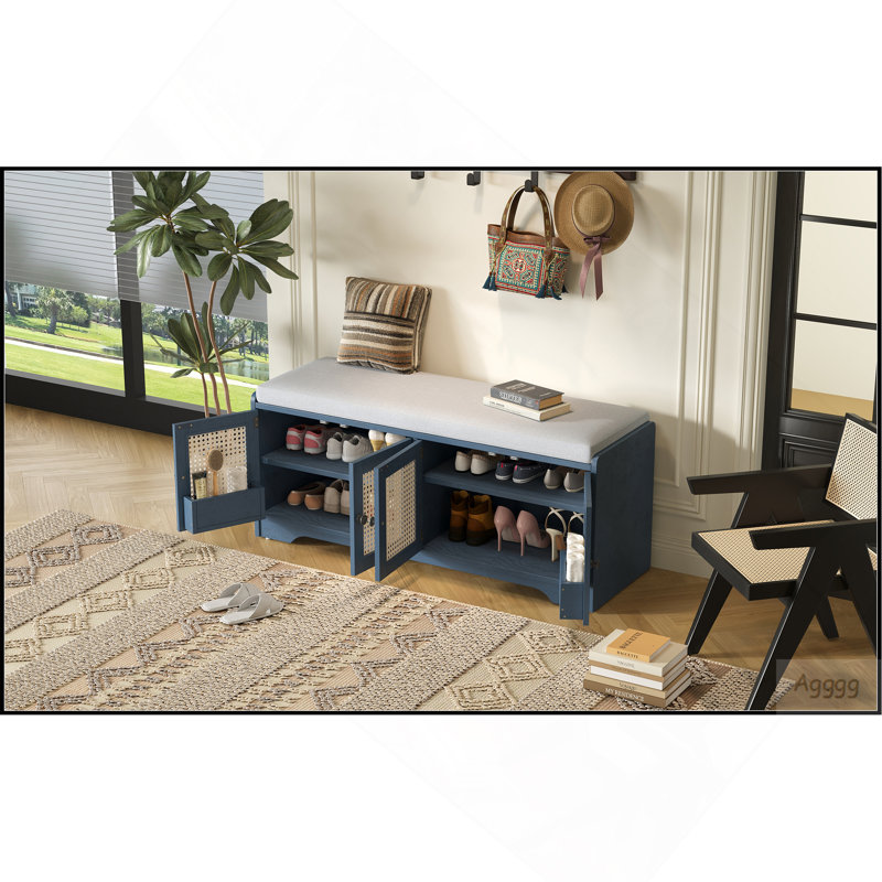 Banc de rangement Rustic, Beige, brun