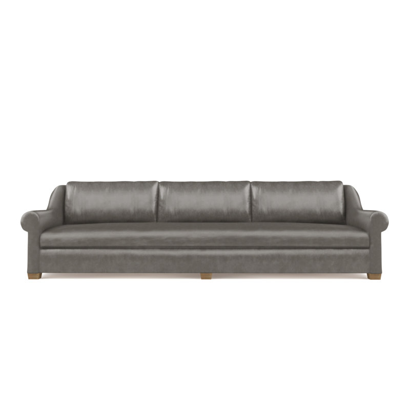 Canapé Thompson, H 32 po x l 96 po x P 41 po, Ponce rétro en cuir, Brun foncé
