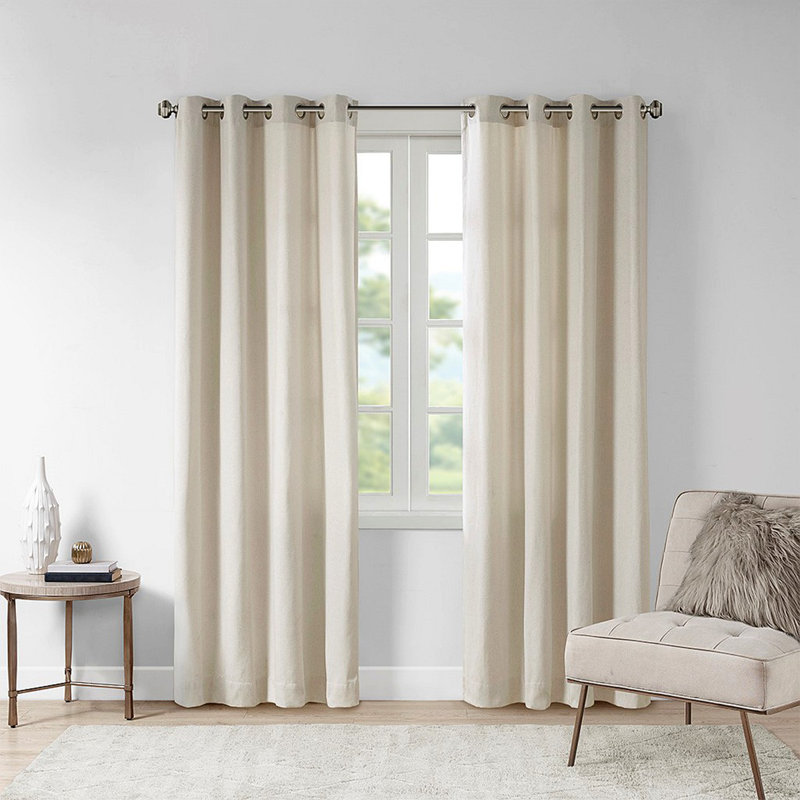 Solid Piece Dyed Grommet Top Curtain Panel(Only 1 Pc Panel), 50" W x 63" L