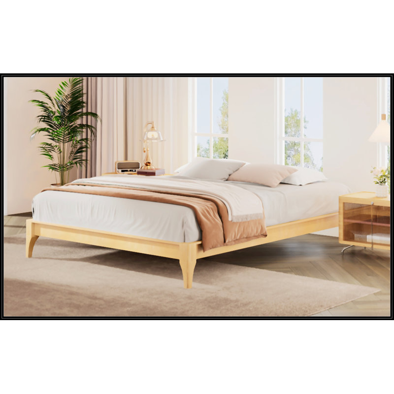 Lit plateforme 12 po, Naturel, Grand lit