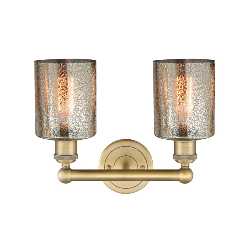 Éclairage pour meuble-lavabo à 2 lumières à intensité variable, Mercurisé, Laiton brossé