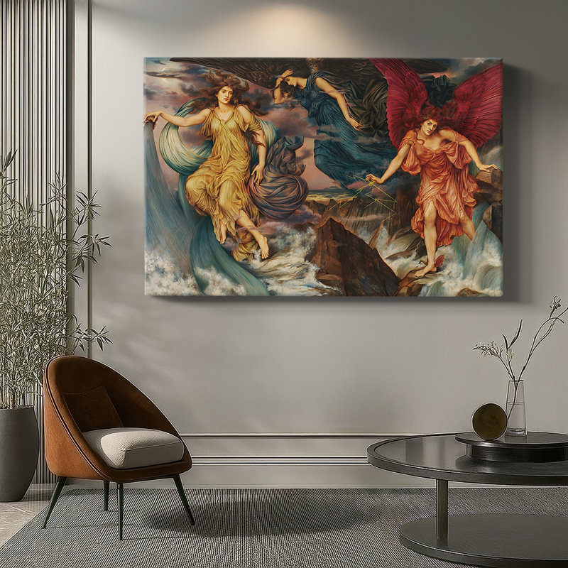 The Storm Spirits-Evelyn De Morgan-Gallery Wrapped Canvas-1900, 8 x 12