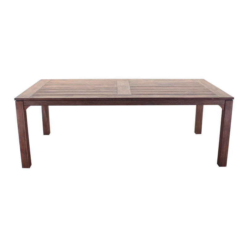 Tova Rectangular Eucalyptus Outdoor Dining Table With Umbrella Hole , 70.87'' in. W 39.37'' in. D