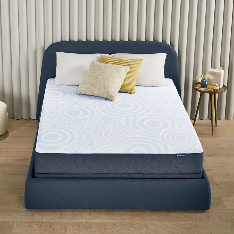 California King Light Blue Gel Memory Foam Mattress