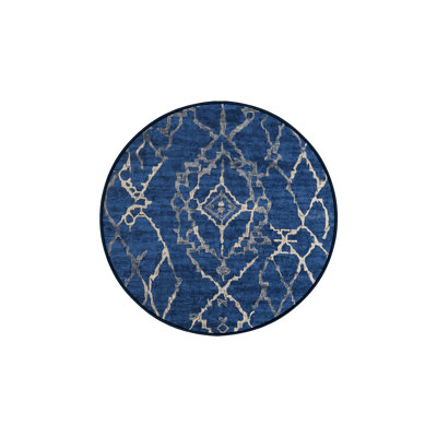 Machine Washable Blue Area Rug