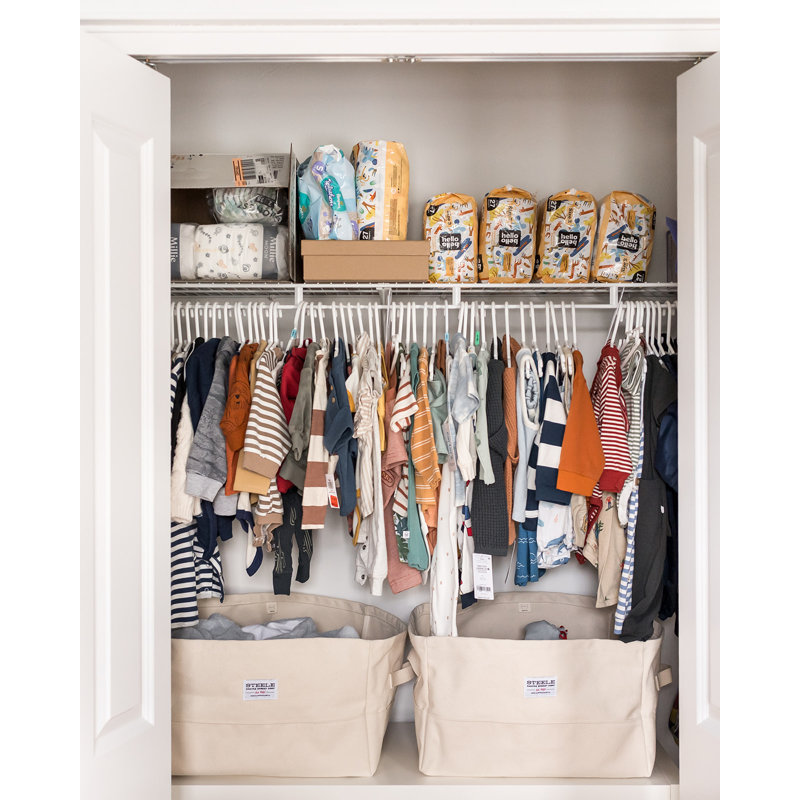 Grand bac de rangement en toile, Naturel