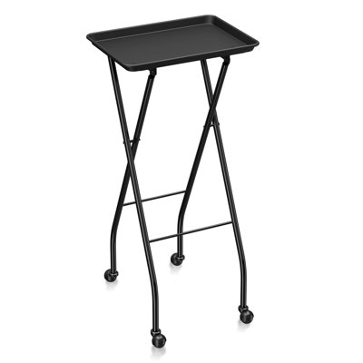 Foldable Utility Cart Rolling Workstation Cart Beauty Trolley With Wheels Fully Assembled