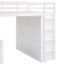 Lit mezzanine double, blanc, avec tiroirs, bureau et garde-robe - Lit confortable peu encombrant pratique pour un rangement quotidien