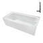 Baignoire en alcôve droite en acrylique blanc brillant avec drain extérieur Streamline 60 po x 30 po Streamline-101699404