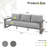 Adden Hand-Painted Aluminum Outdoor Sofa Chair With Gray Cushions-122591365