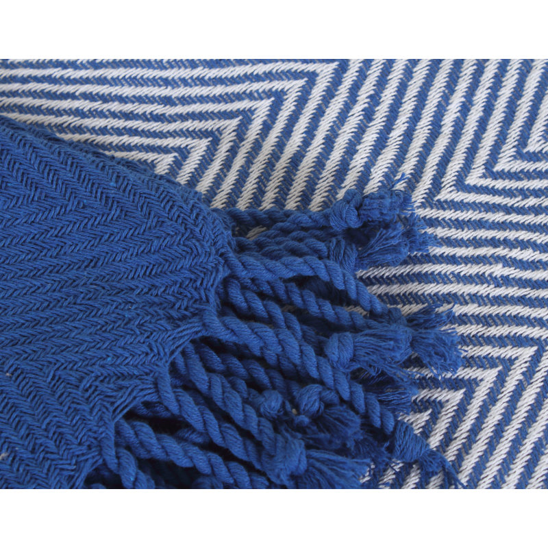 Jeté luxueux 100% coton, Bleu