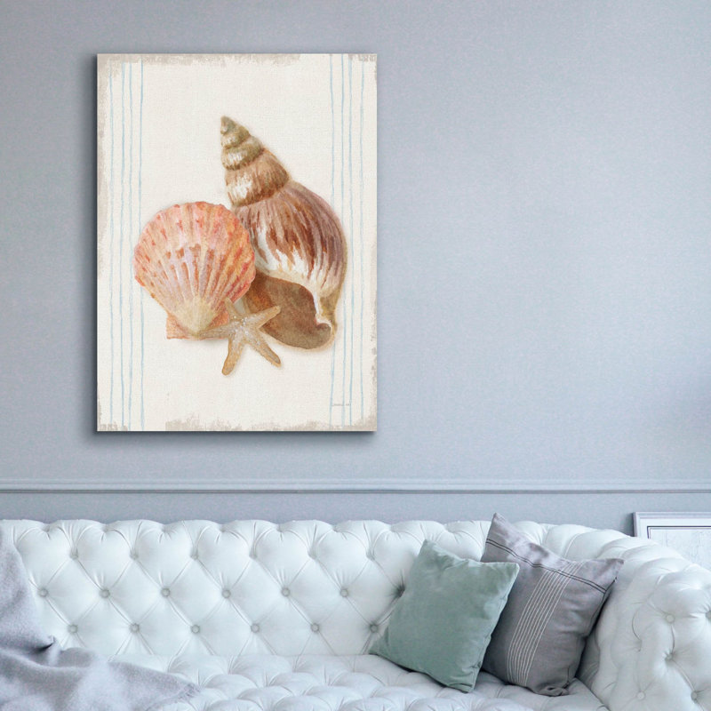 «Floursack Nautical Shells 1» par Danhui Nai, art mural sur toile, H 54 po x l 40 po