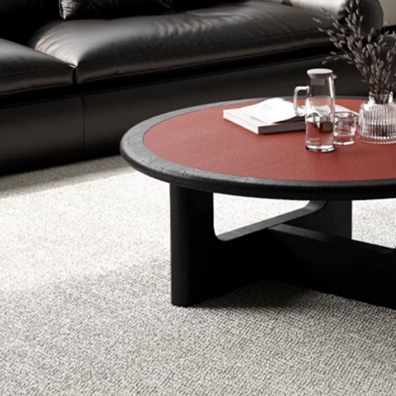 Creative design sense solid wood coffee table, 13.77" H x 31.49" L x 31.49" W, Red