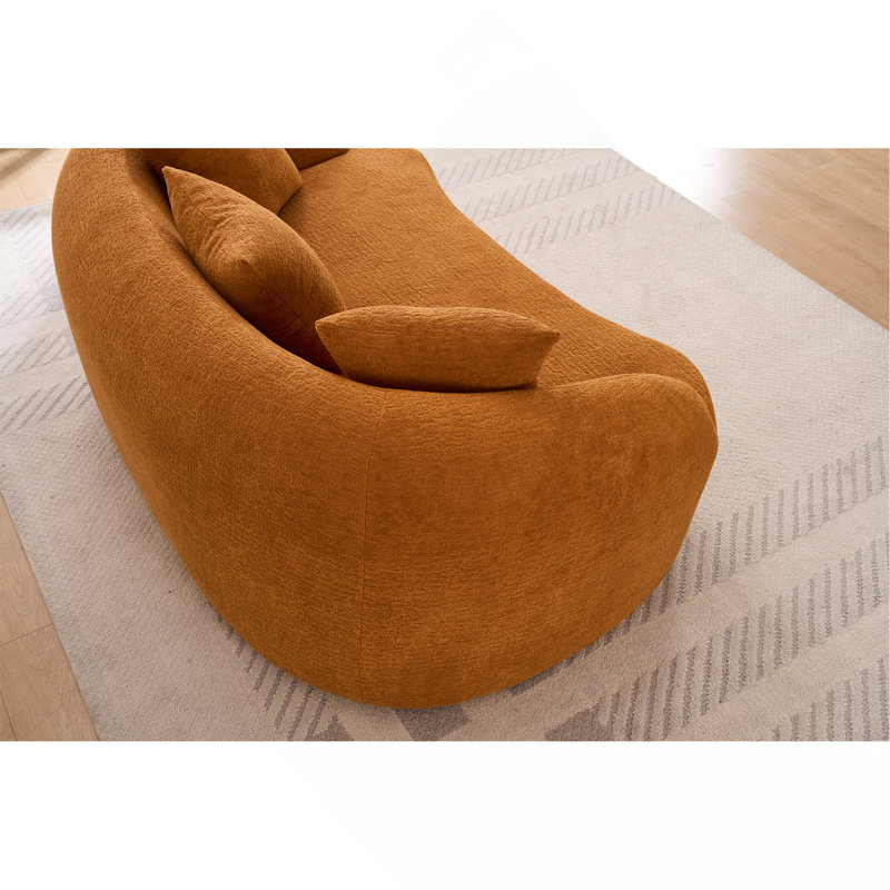 Causeuse de canapé incurvée moderne incurvée Curved, Orange