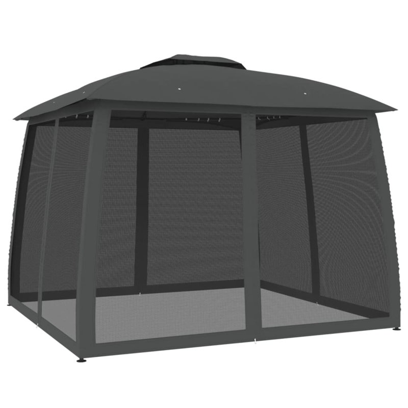 3m x 3m Powder Coated Steel Gazebo, Anthracite