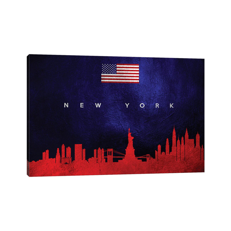 New York Skyline 1 Piece Wrapped Canvas Painting, 30.48 cm H x 45.72 cm W x 1.91 cm D