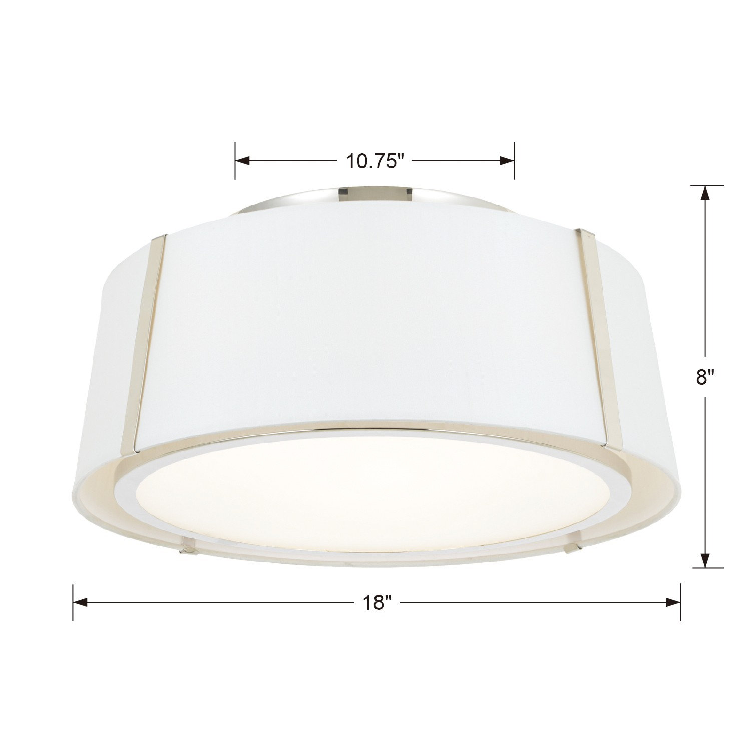 Marietta 3-Light Flush Mount, Polished Nickel