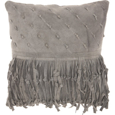 Leather/Suede Throw Pillow