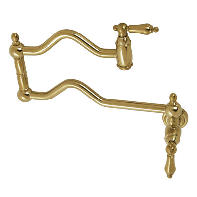 Kingston Brass Heritage Two-Handle 1-Hole Wall Mount Pot Filler Faucet