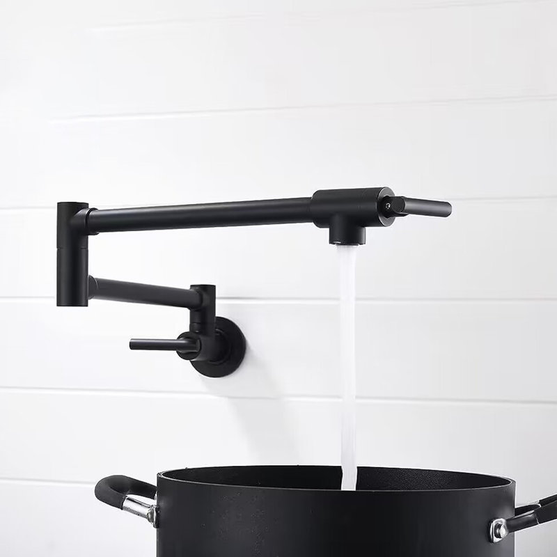 Wall Mounted Pot Filler, Matte Black