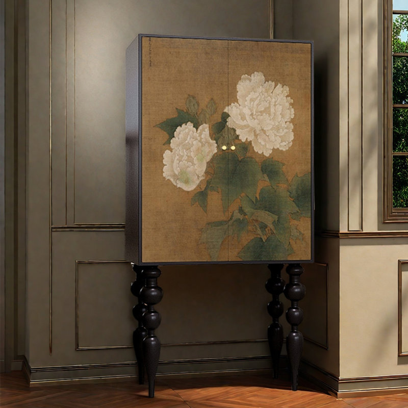 Armoire de rangement rétro et élégante à pieds hauts