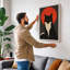 Geometric Cat Icon Modern - Wrapped Canvas-1511872748-1511872745